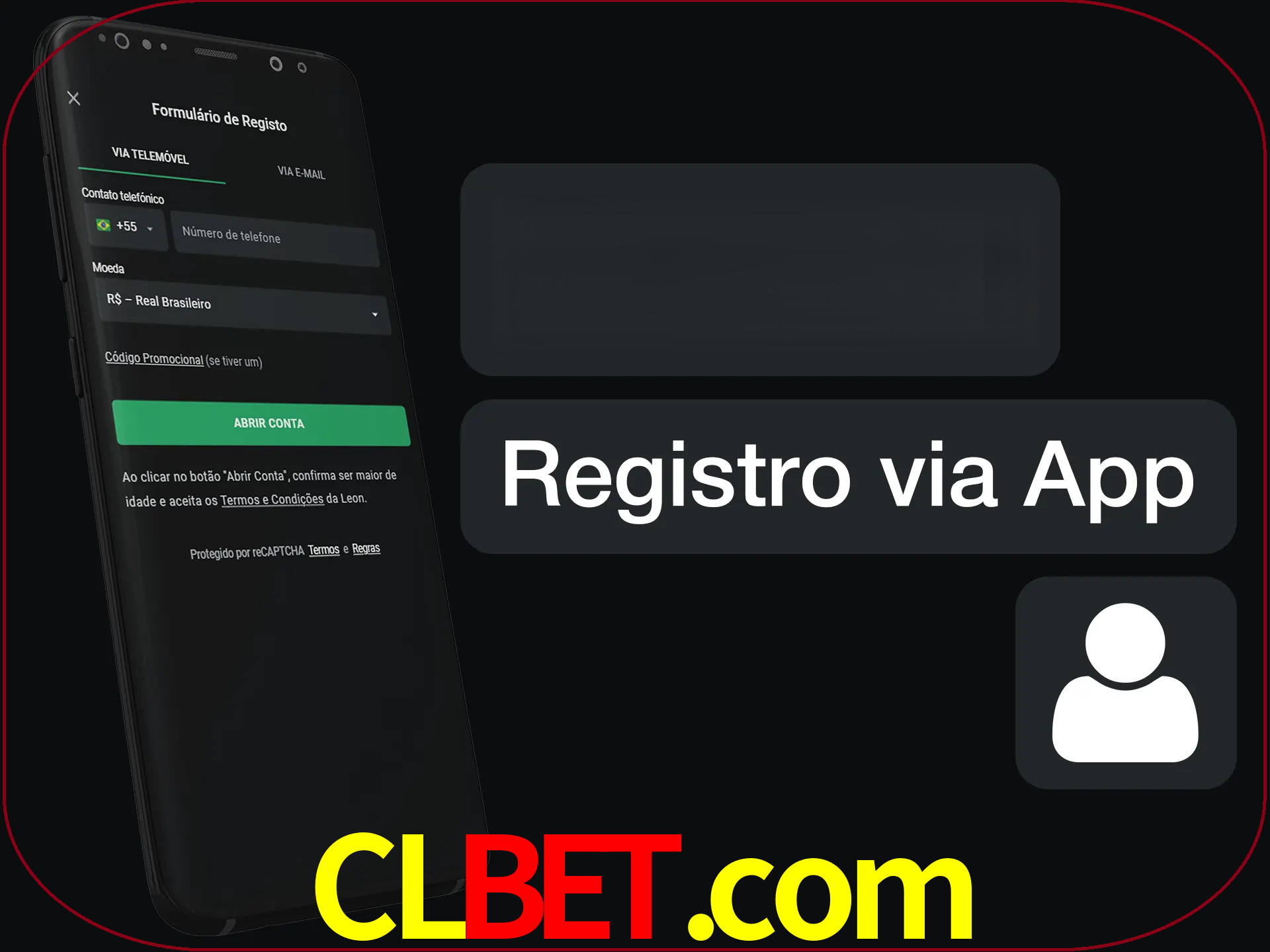 Registre-se com duas etapas usando o aplicativo.