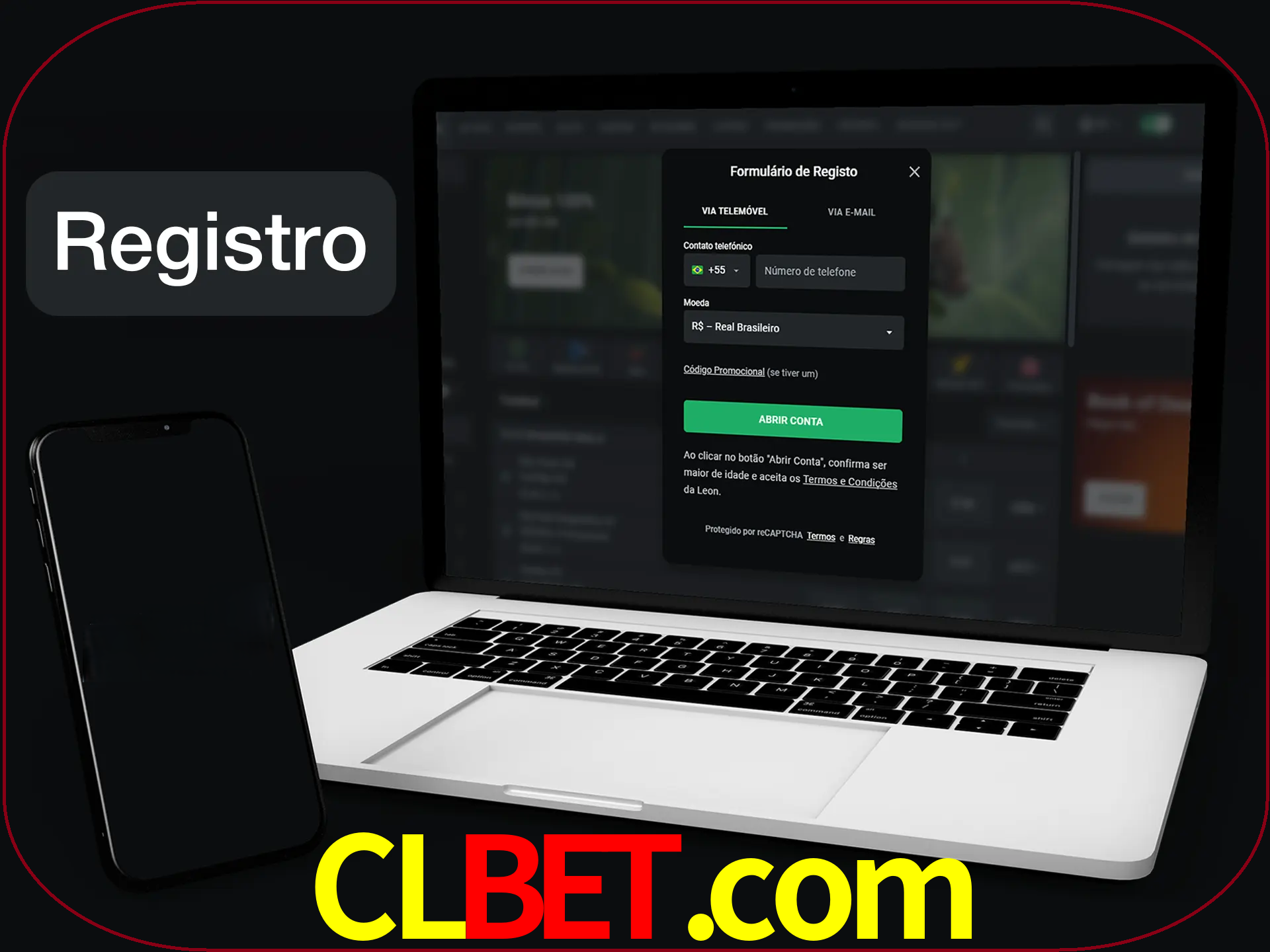 O registro na LeonBet é simples.