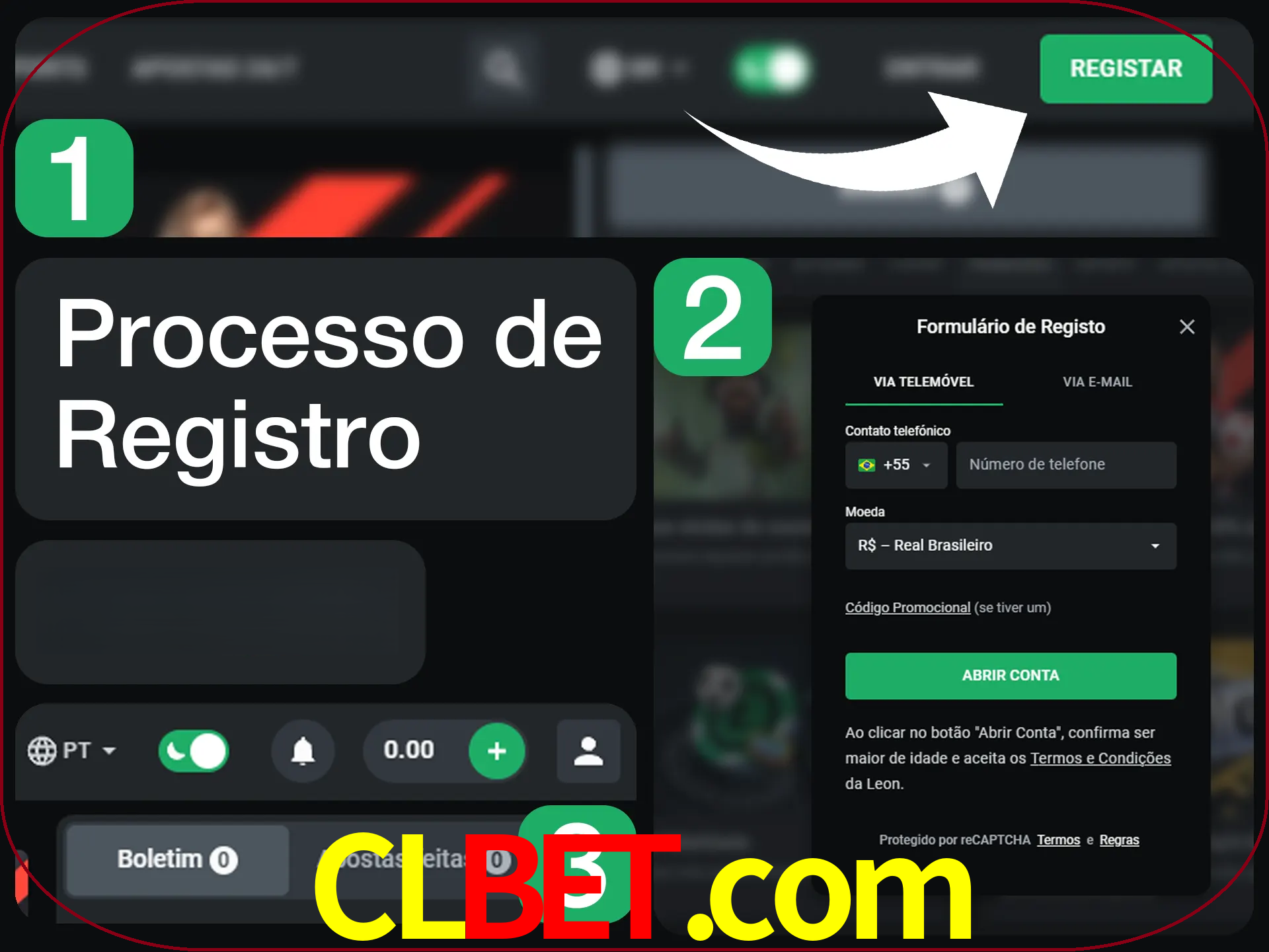 O processo de registro na LeonBet é simples.